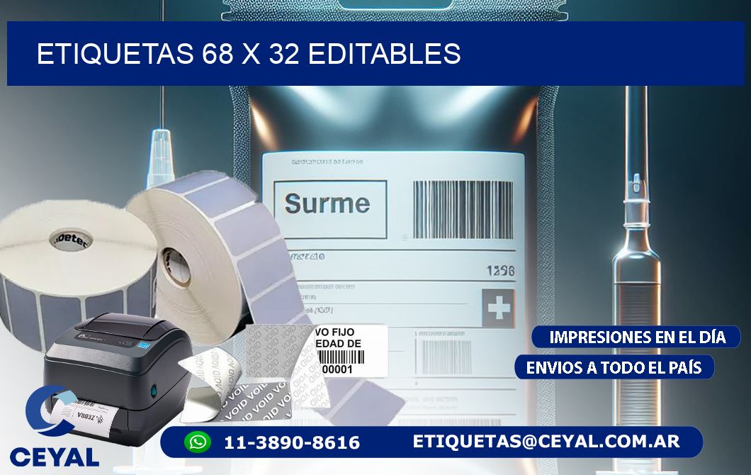 ETIQUETAS 68 x 32 EDITABLES