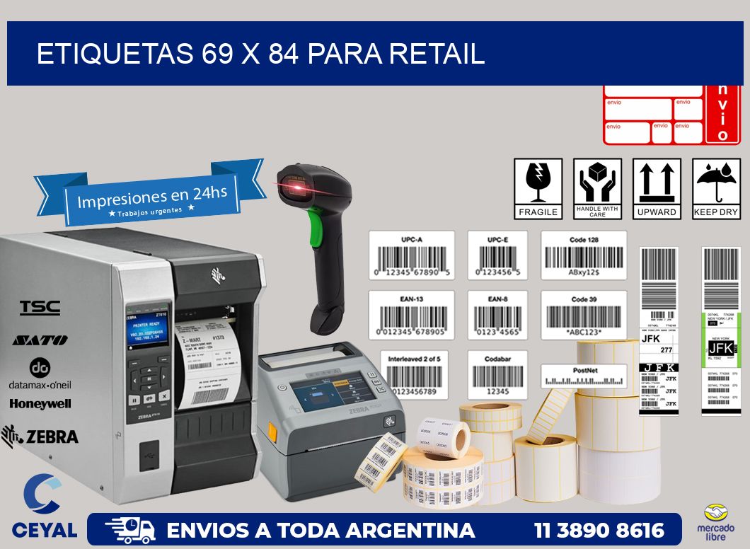ETIQUETAS 69 x 84 PARA RETAIL