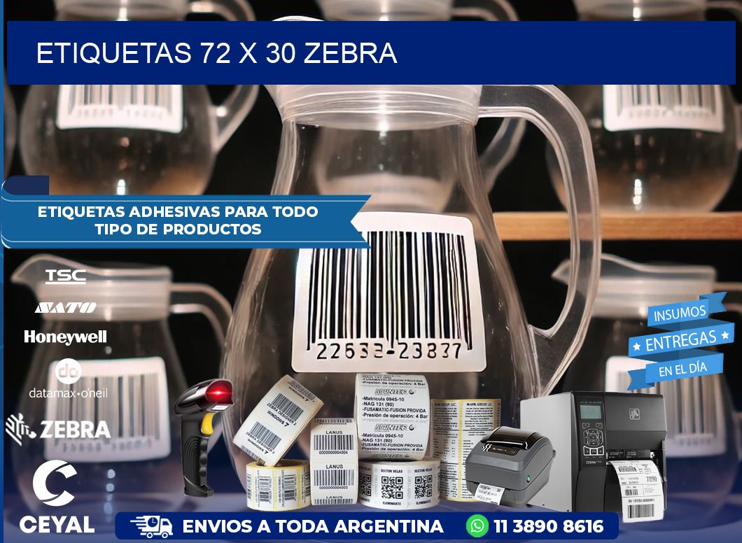 ETIQUETAS 72 x 30 ZEBRA