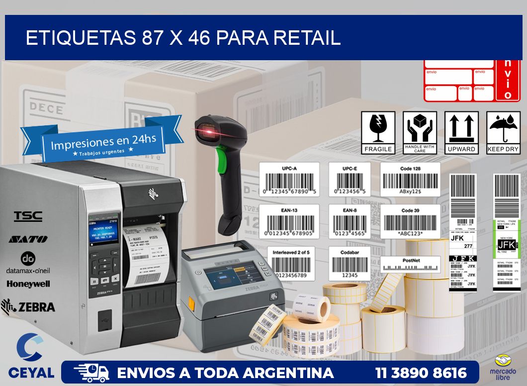 ETIQUETAS 87 x 46 PARA RETAIL