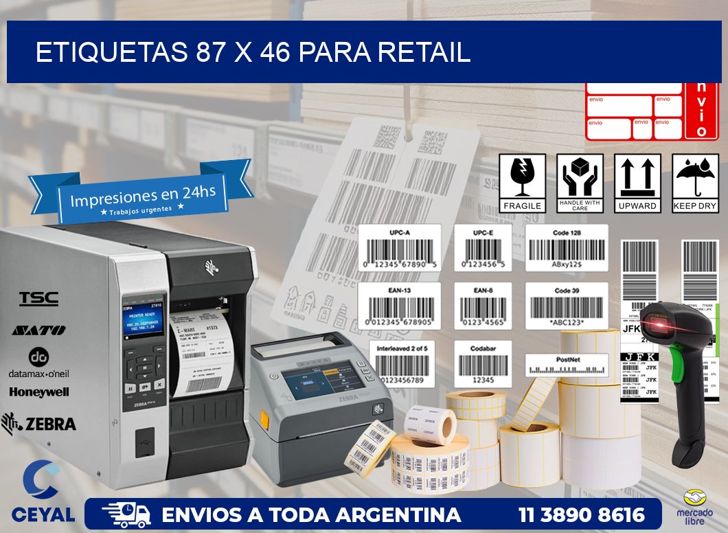 ETIQUETAS 87 x 46 PARA RETAIL