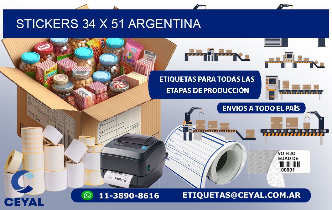 STICKERS 34 x 51 ARGENTINA