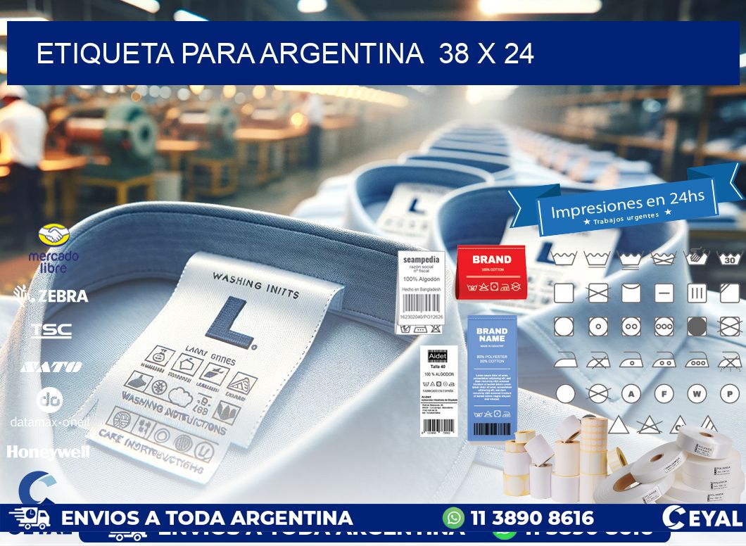 etiqueta para Argentina  38 x 24