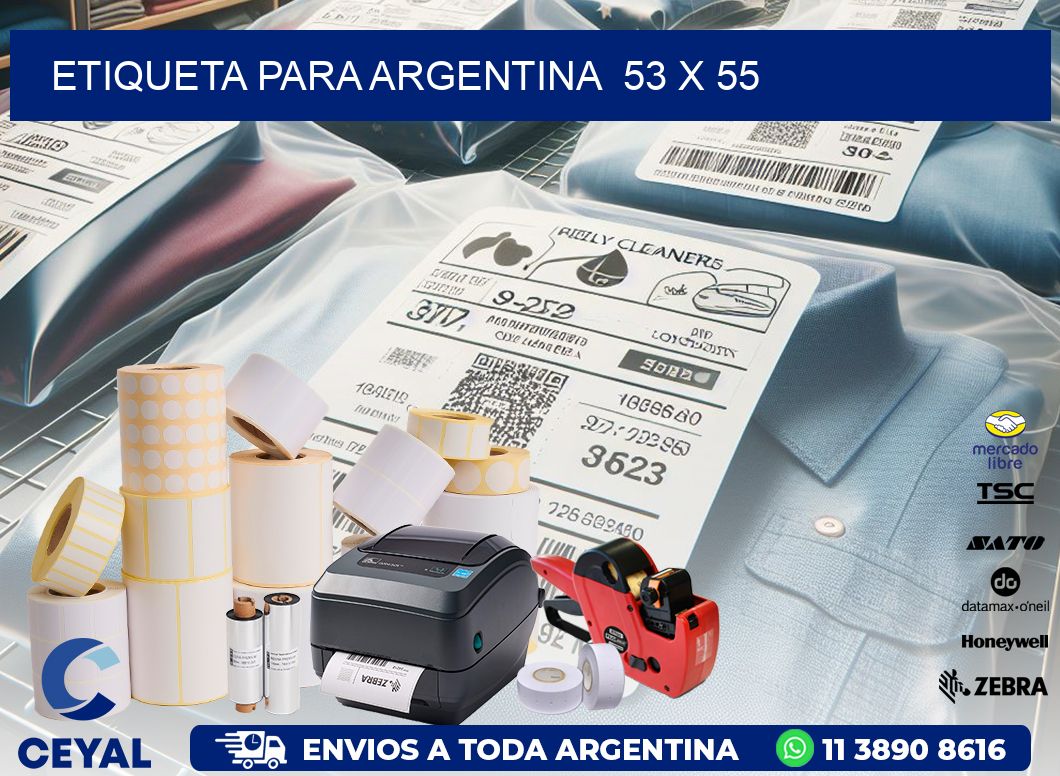etiqueta para Argentina 53 x 55