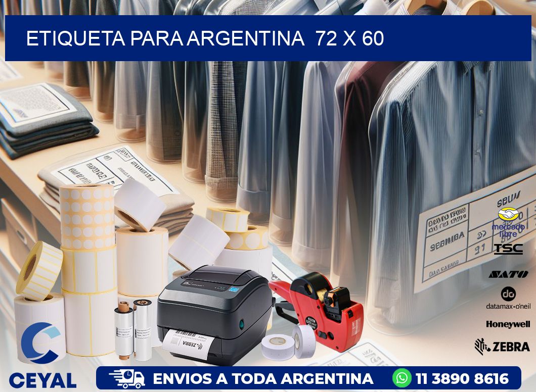 etiqueta para Argentina  72 x 60