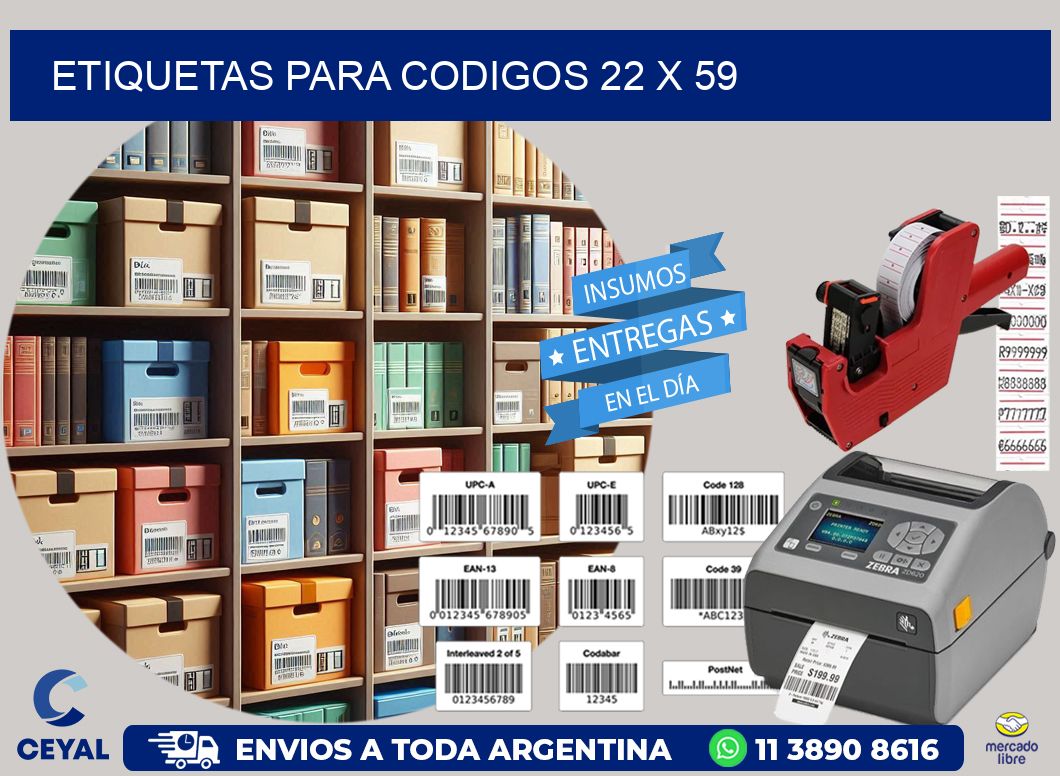 etiquetas para codigos 22 x 59