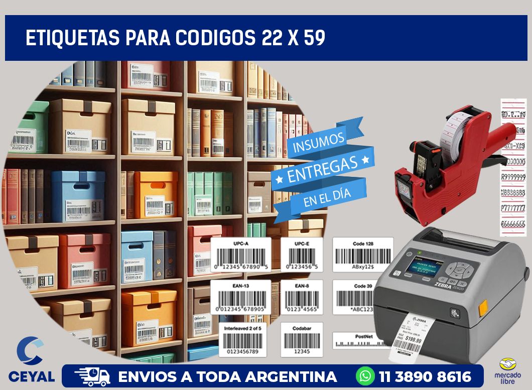 etiquetas para codigos 22 x 59