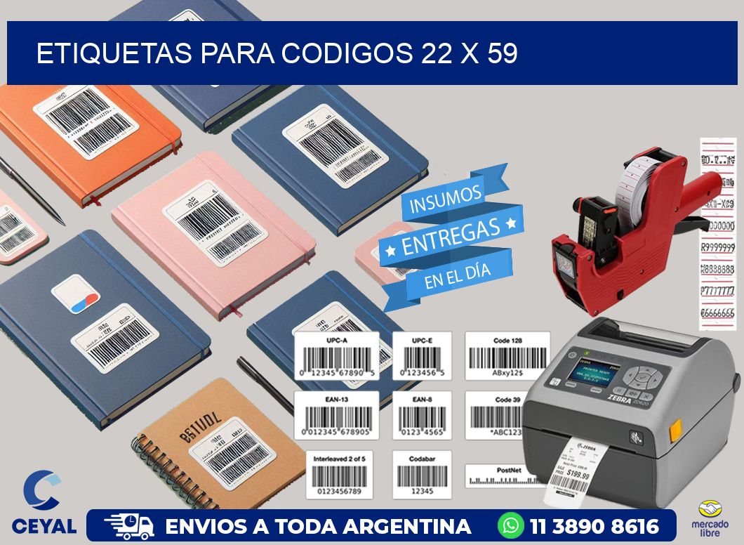 etiquetas para codigos 22 x 59