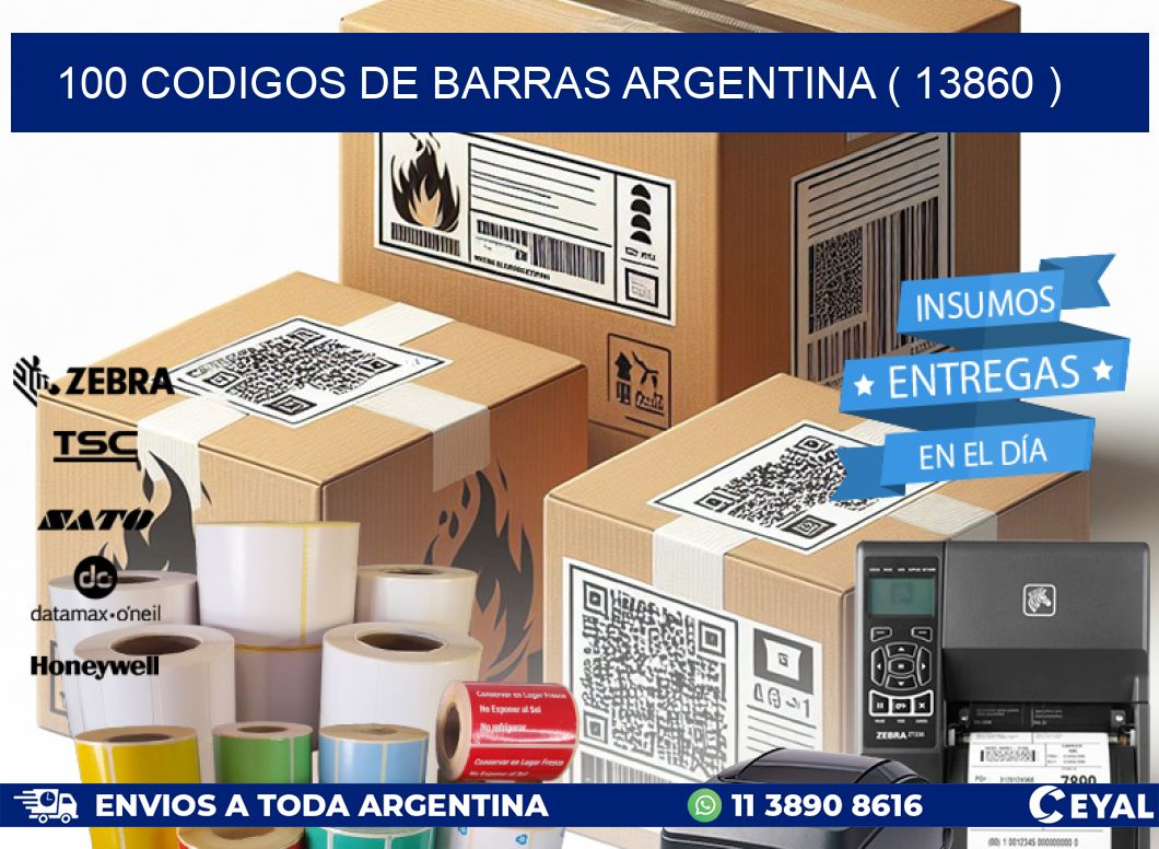 100 codigos de barras argentina ( 13860 )