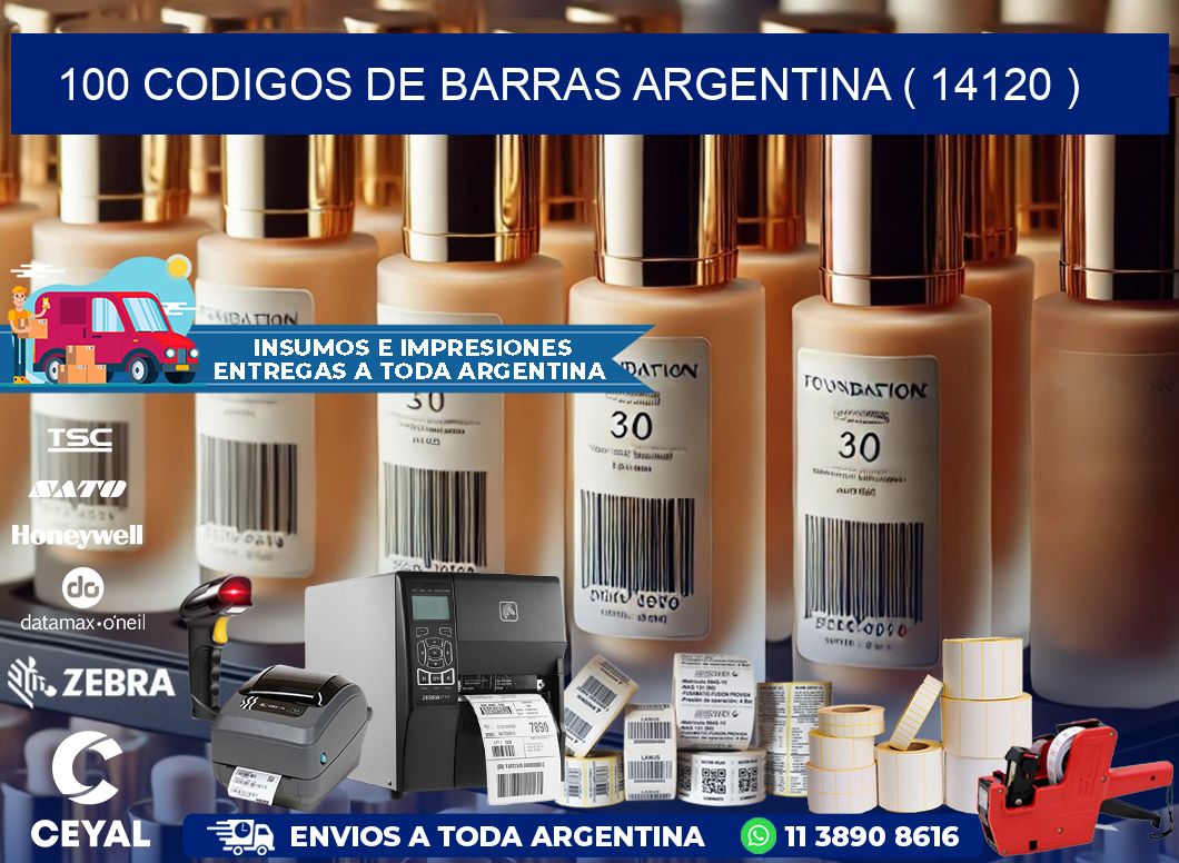 100 codigos de barras argentina ( 14120 )