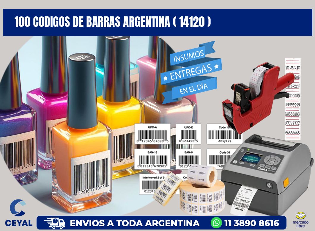 100 codigos de barras argentina ( 14120 )