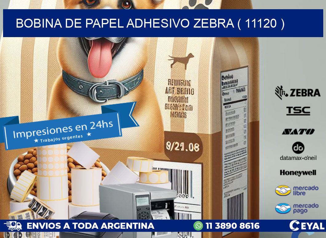 BOBINA DE PAPEL ADHESIVO ZEBRA ( 11120 )