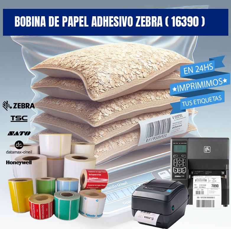 BOBINA DE PAPEL ADHESIVO ZEBRA ( 16390 )