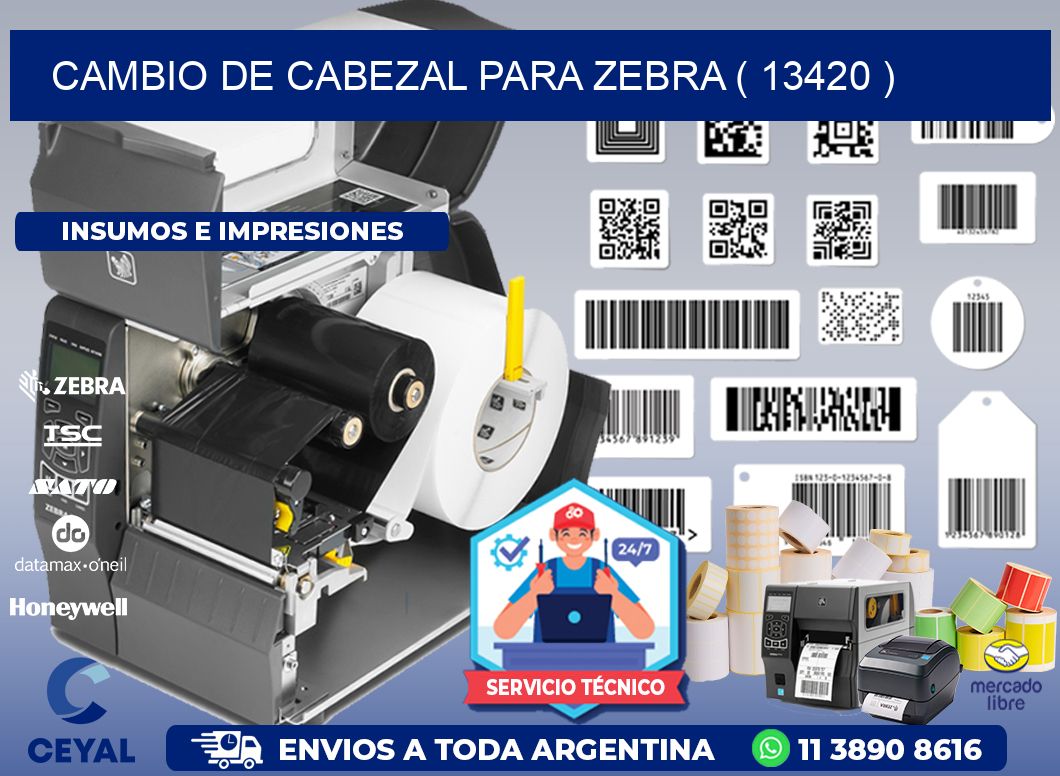 CAMBIO DE CABEZAL PARA ZEBRA ( 13420 )