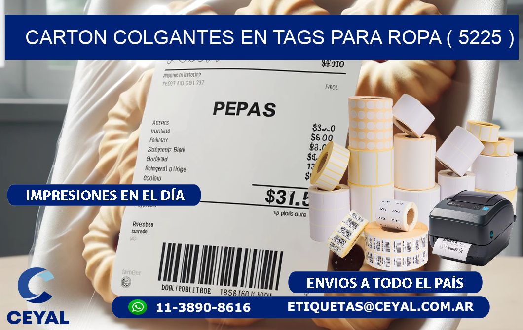 CARTON COLGANTES EN TAGS PARA ROPA ( 5225 )