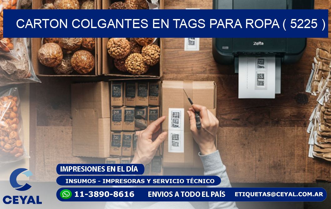 CARTON COLGANTES EN TAGS PARA ROPA ( 5225 )