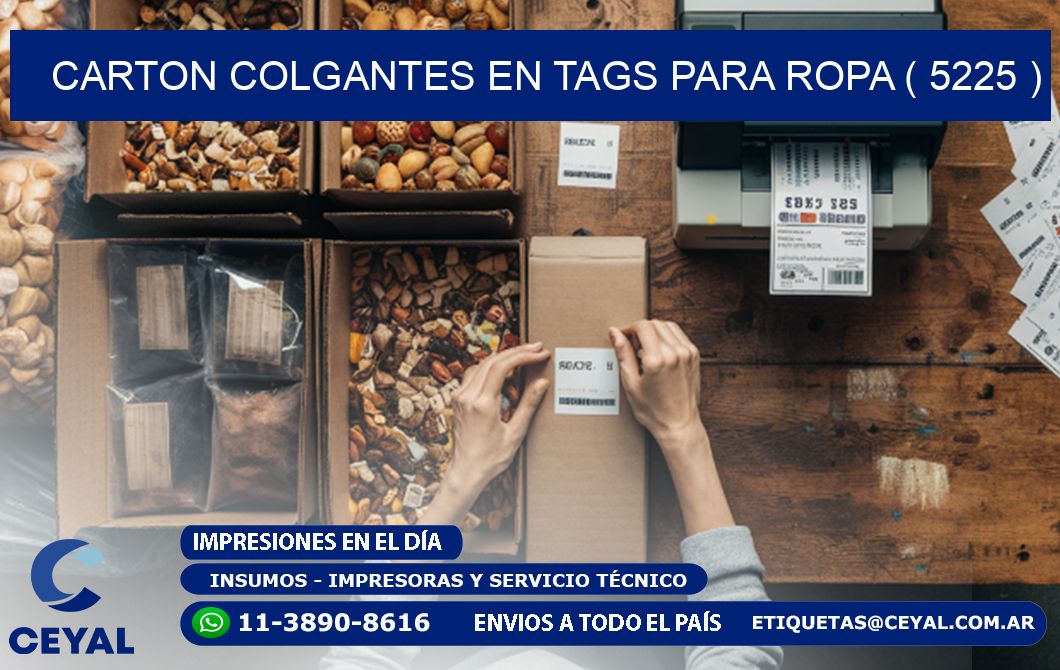 CARTON COLGANTES EN TAGS PARA ROPA ( 5225 )