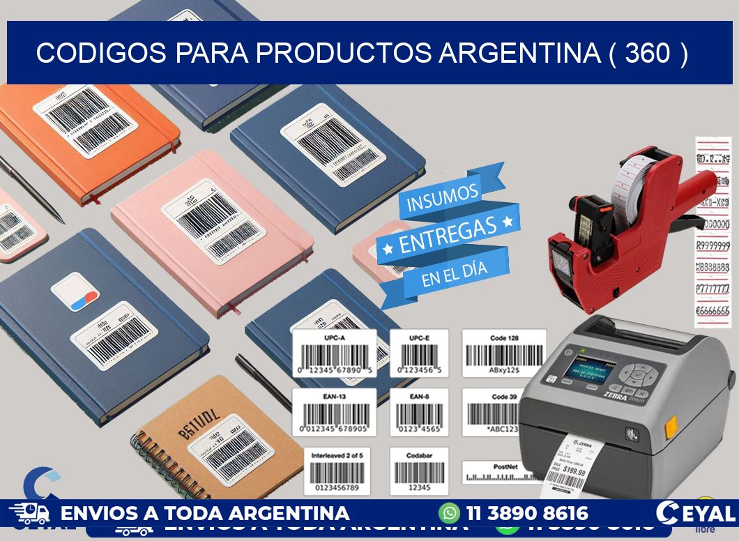 CODIGOS PARA PRODUCTOS ARGENTINA ( 360 )