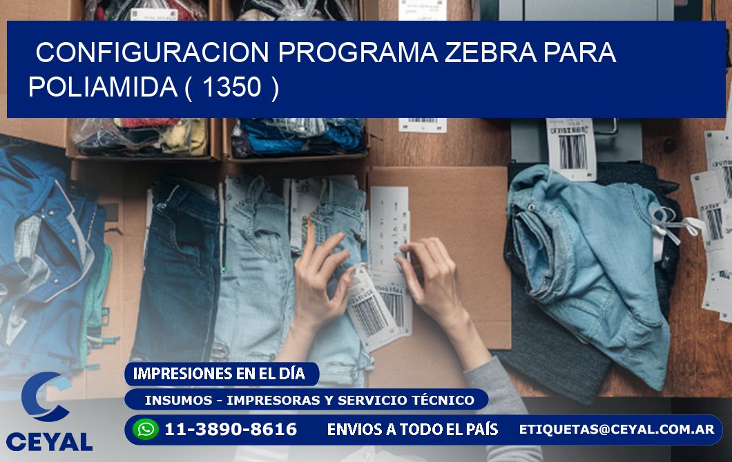 CONFIGURACION PROGRAMA ZEBRA PARA POLIAMIDA ( 1350 )
