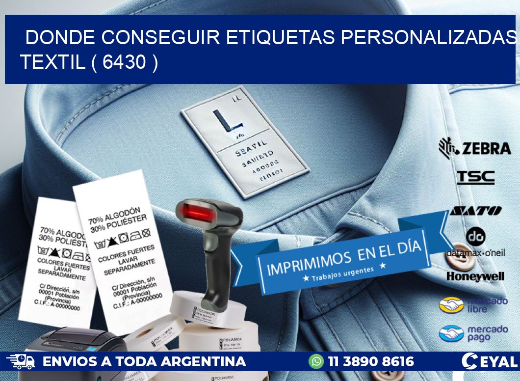 DONDE CONSEGUIR ETIQUETAS PERSONALIZADAS TEXTIL ( 6430 )