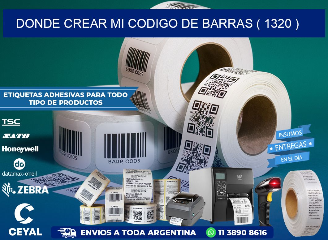 DONDE CREAR MI CODIGO DE BARRAS ( 1320 )
