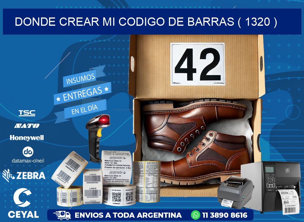 DONDE CREAR MI CODIGO DE BARRAS ( 1320 )
