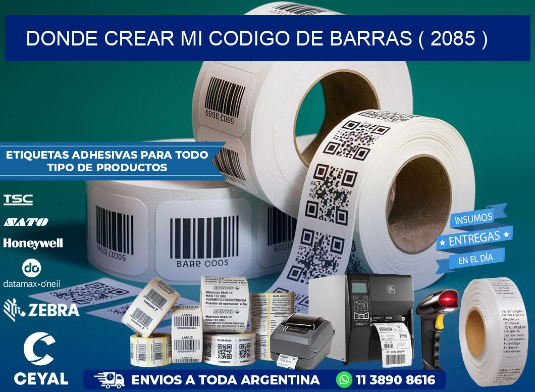 DONDE CREAR MI CODIGO DE BARRAS ( 2085 )