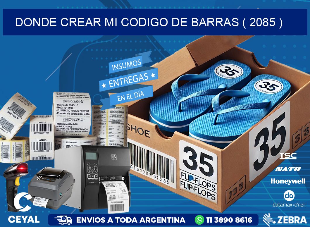 DONDE CREAR MI CODIGO DE BARRAS ( 2085 )