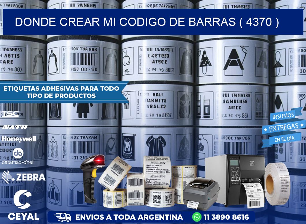 DONDE CREAR MI CODIGO DE BARRAS ( 4370 )
