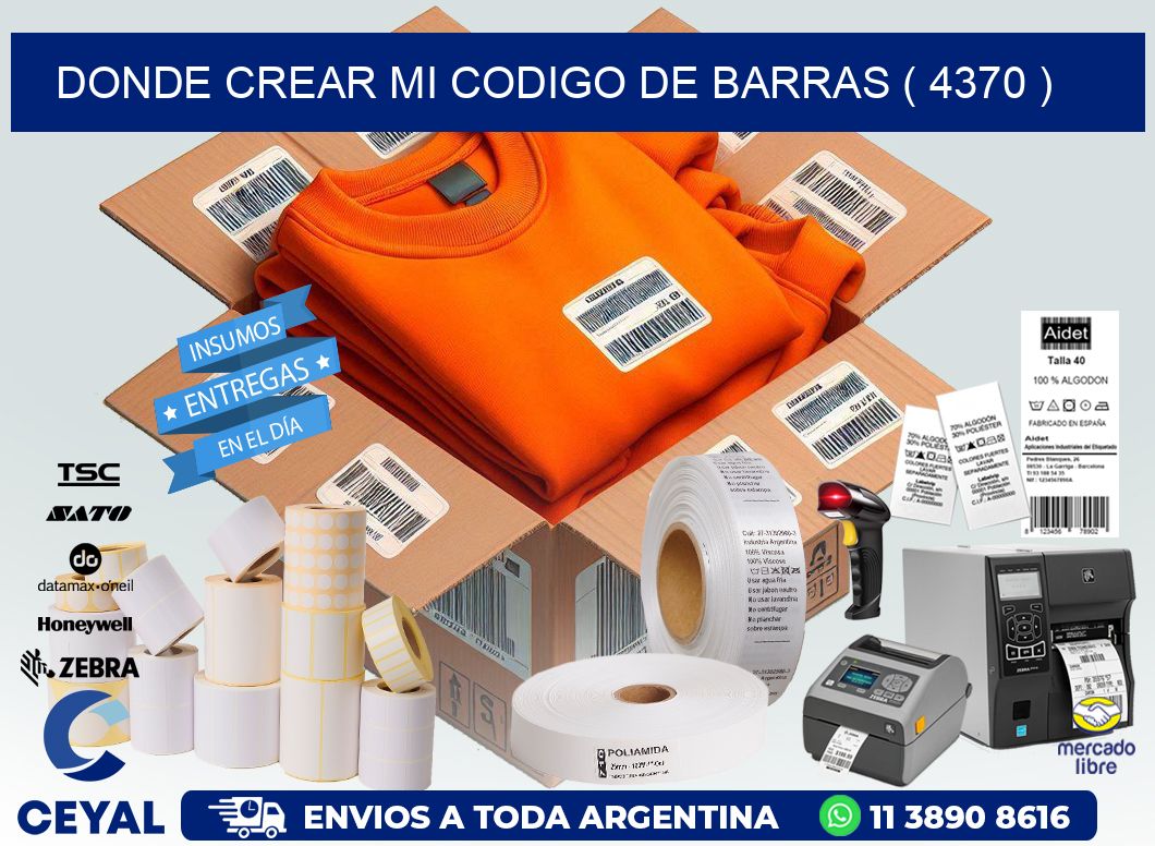 DONDE CREAR MI CODIGO DE BARRAS ( 4370 )