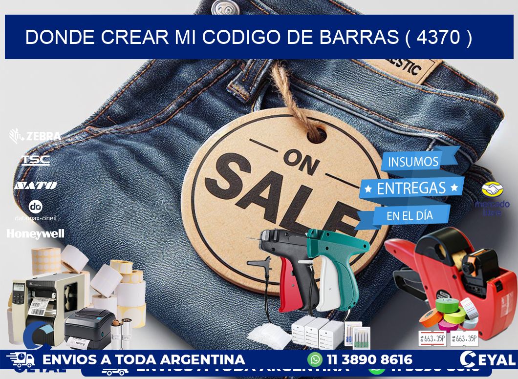 DONDE CREAR MI CODIGO DE BARRAS ( 4370 )