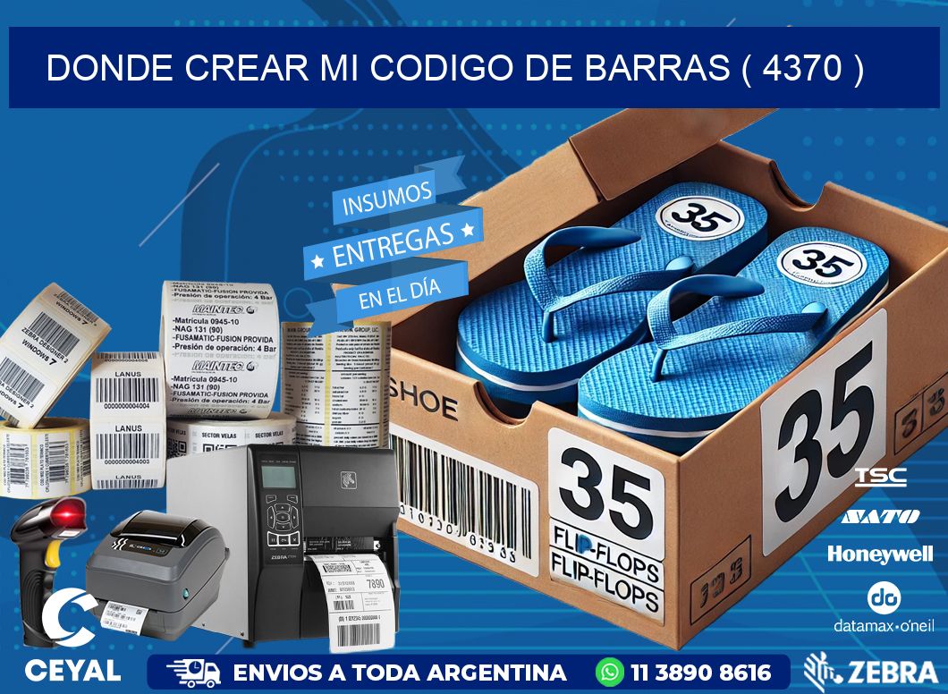 DONDE CREAR MI CODIGO DE BARRAS ( 4370 )