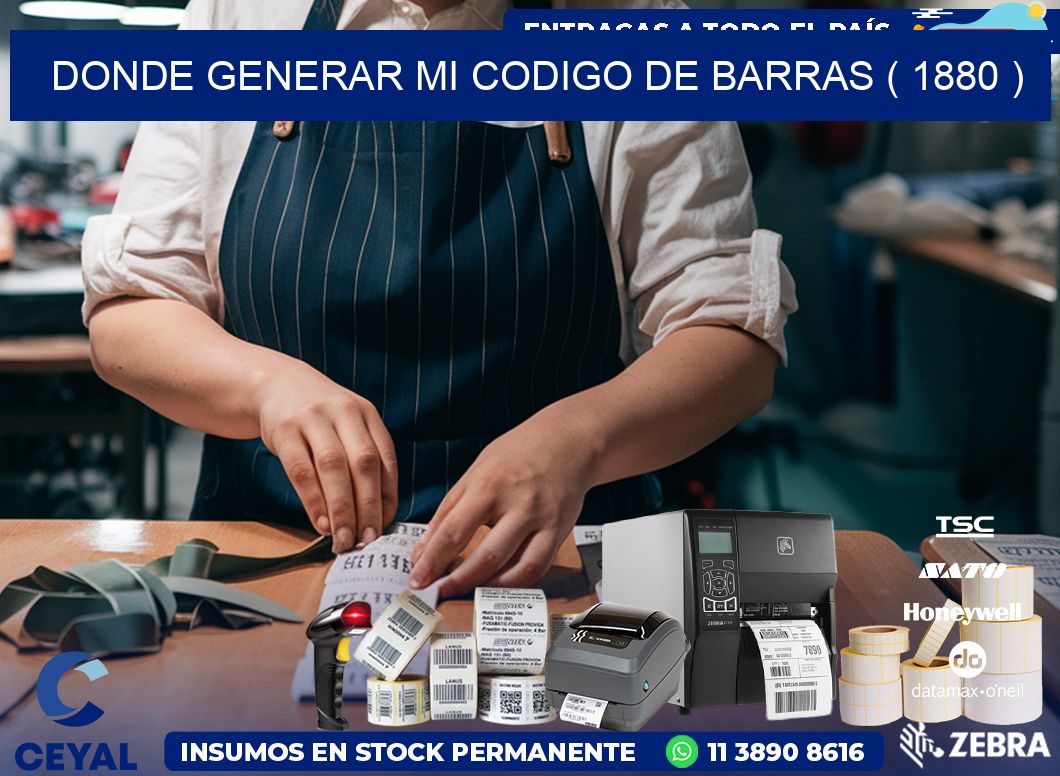 DONDE GENERAR MI CODIGO DE BARRAS ( 1880 )