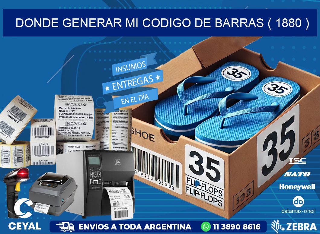 DONDE GENERAR MI CODIGO DE BARRAS ( 1880 )