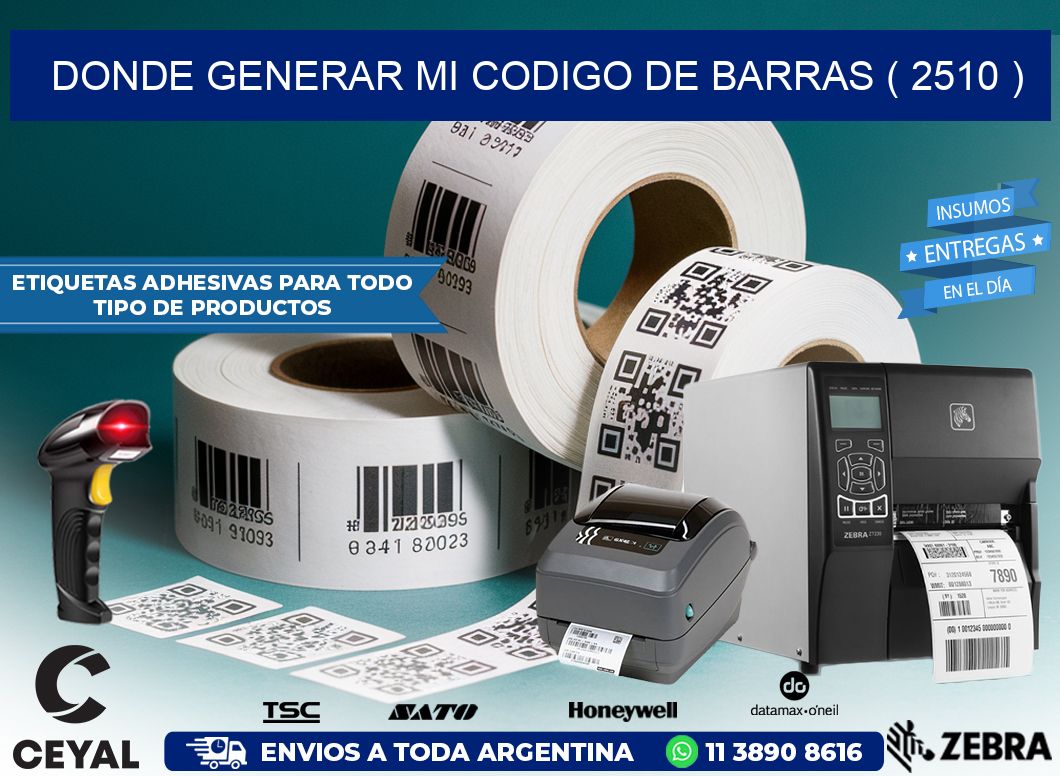 DONDE GENERAR MI CODIGO DE BARRAS ( 2510 )