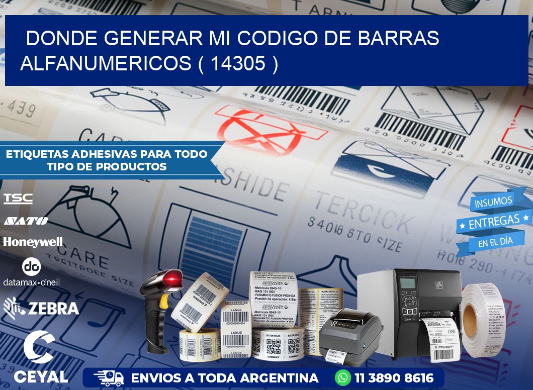 DONDE GENERAR MI CODIGO DE BARRAS ALFANUMERICOS ( 14305 )