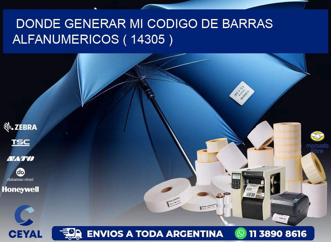 DONDE GENERAR MI CODIGO DE BARRAS ALFANUMERICOS ( 14305 )