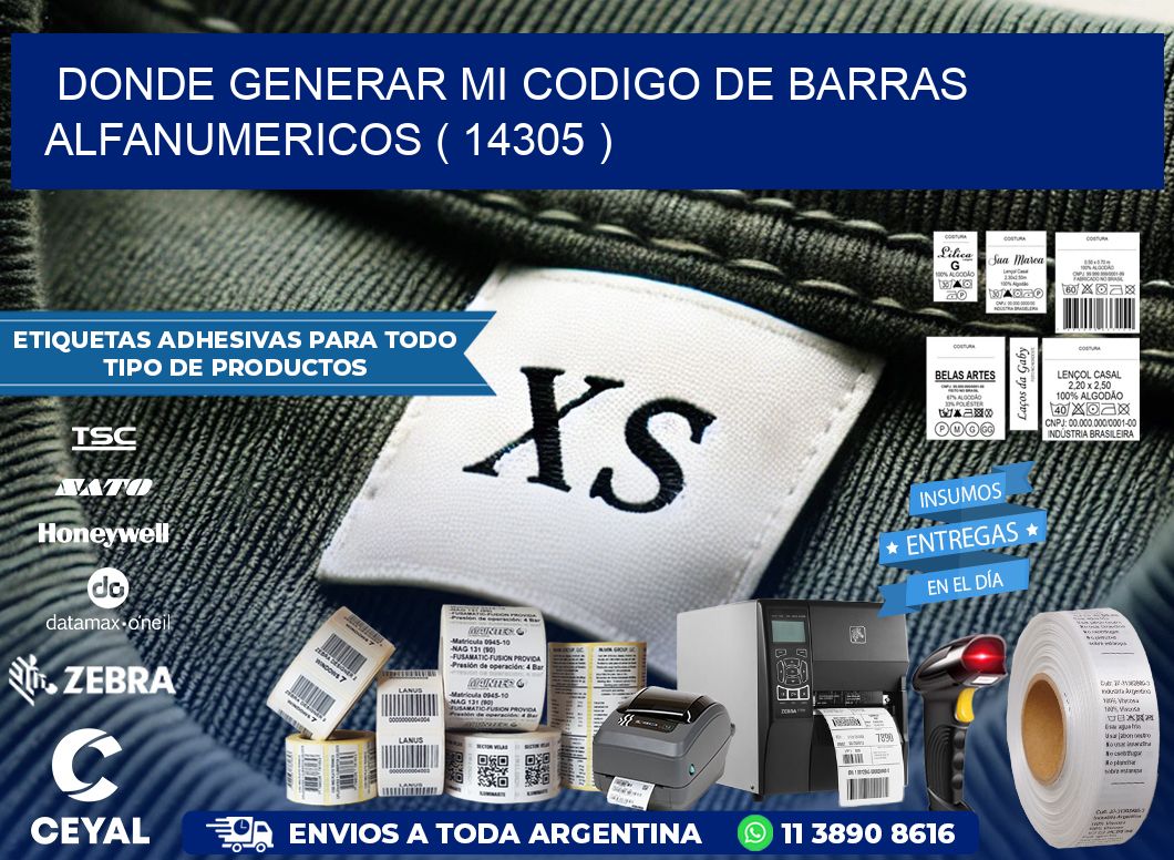DONDE GENERAR MI CODIGO DE BARRAS ALFANUMERICOS ( 14305 )