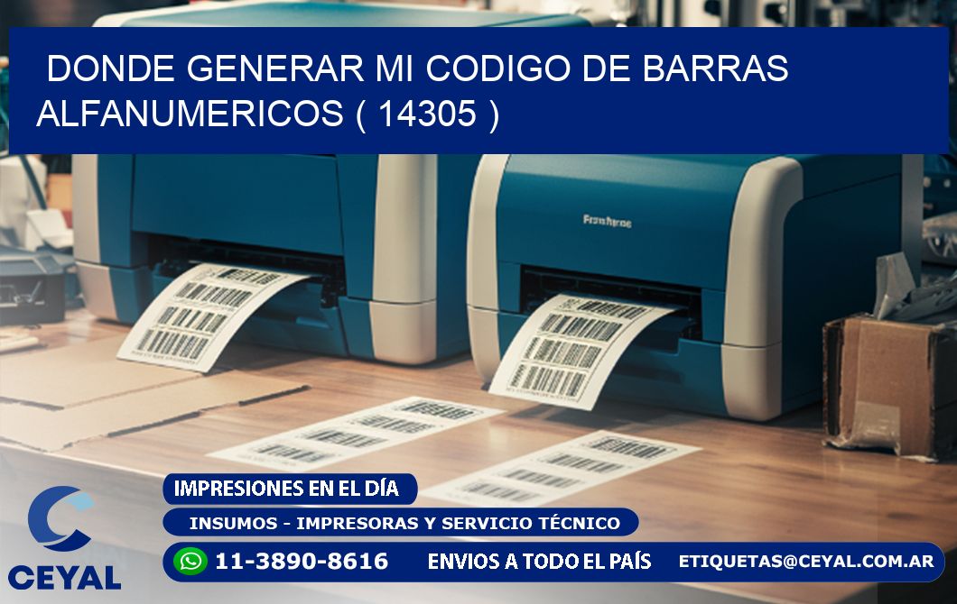 DONDE GENERAR MI CODIGO DE BARRAS ALFANUMERICOS ( 14305 )