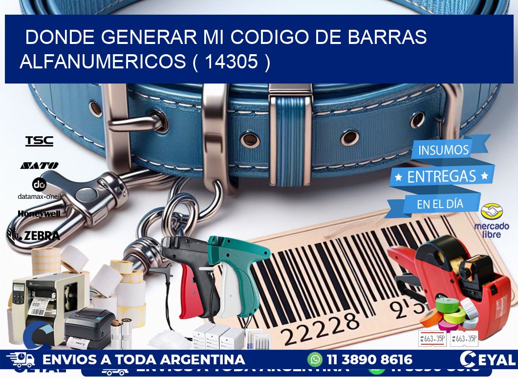 DONDE GENERAR MI CODIGO DE BARRAS ALFANUMERICOS ( 14305 )