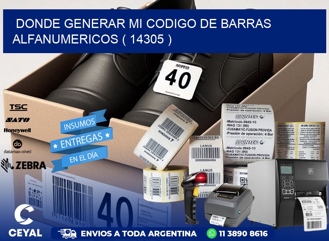 DONDE GENERAR MI CODIGO DE BARRAS ALFANUMERICOS ( 14305 )