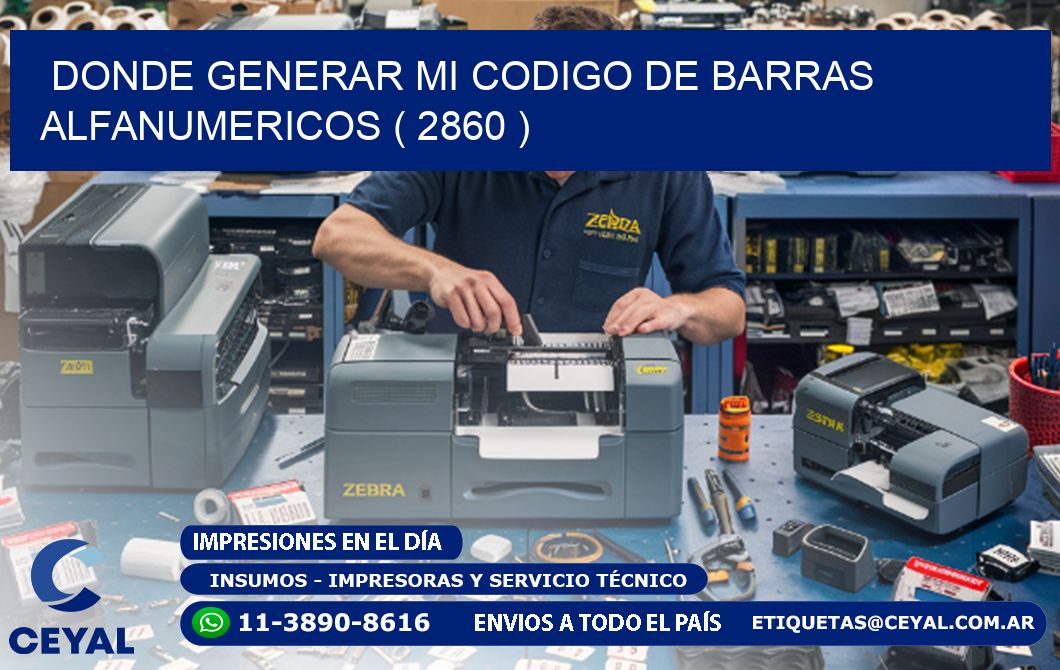 DONDE GENERAR MI CODIGO DE BARRAS ALFANUMERICOS ( 2860 )