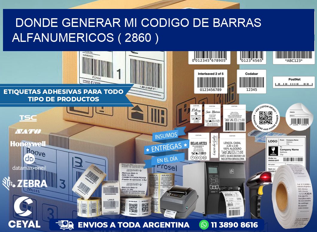 DONDE GENERAR MI CODIGO DE BARRAS ALFANUMERICOS ( 2860 )