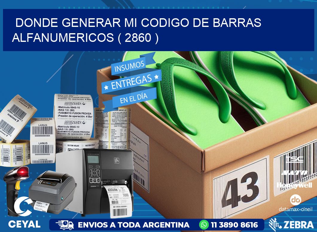 DONDE GENERAR MI CODIGO DE BARRAS ALFANUMERICOS ( 2860 )