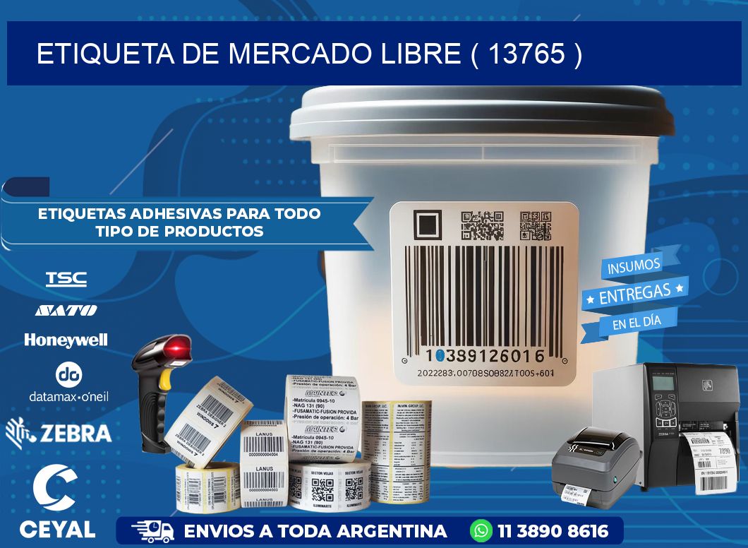 ETIQUETA DE MERCADO LIBRE ( 13765 )