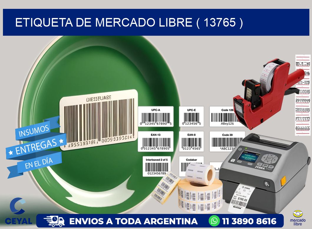 ETIQUETA DE MERCADO LIBRE ( 13765 )