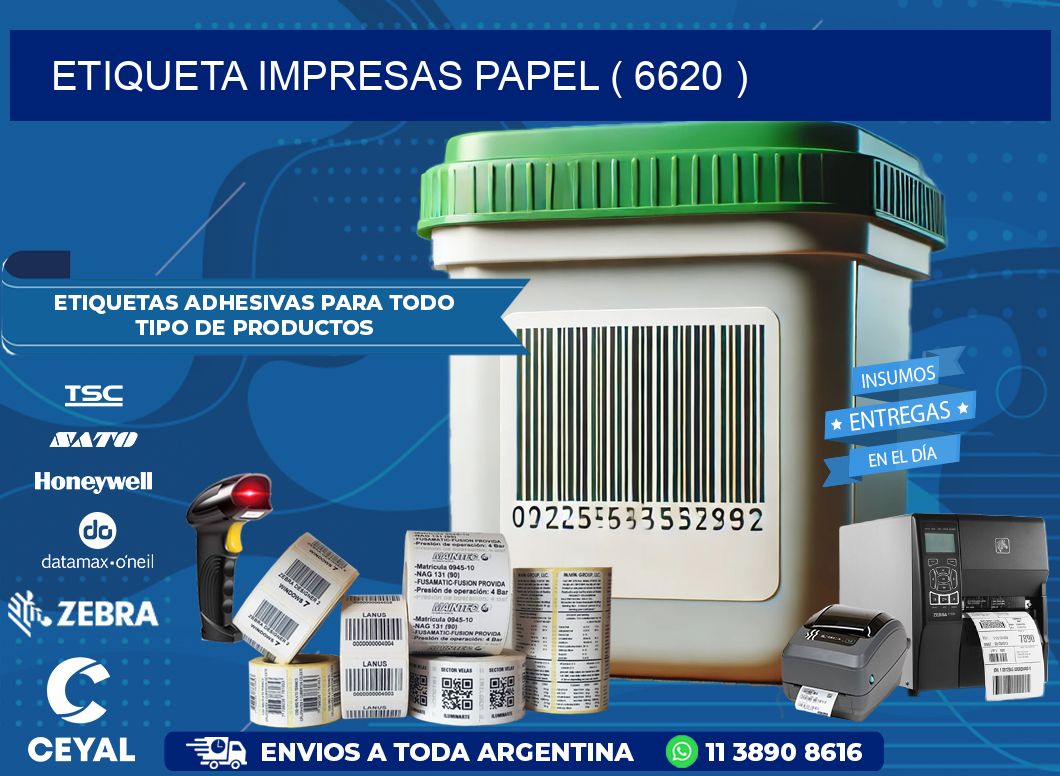 ETIQUETA IMPRESAS PAPEL ( 6620 )