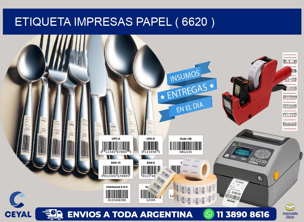 ETIQUETA IMPRESAS PAPEL ( 6620 )