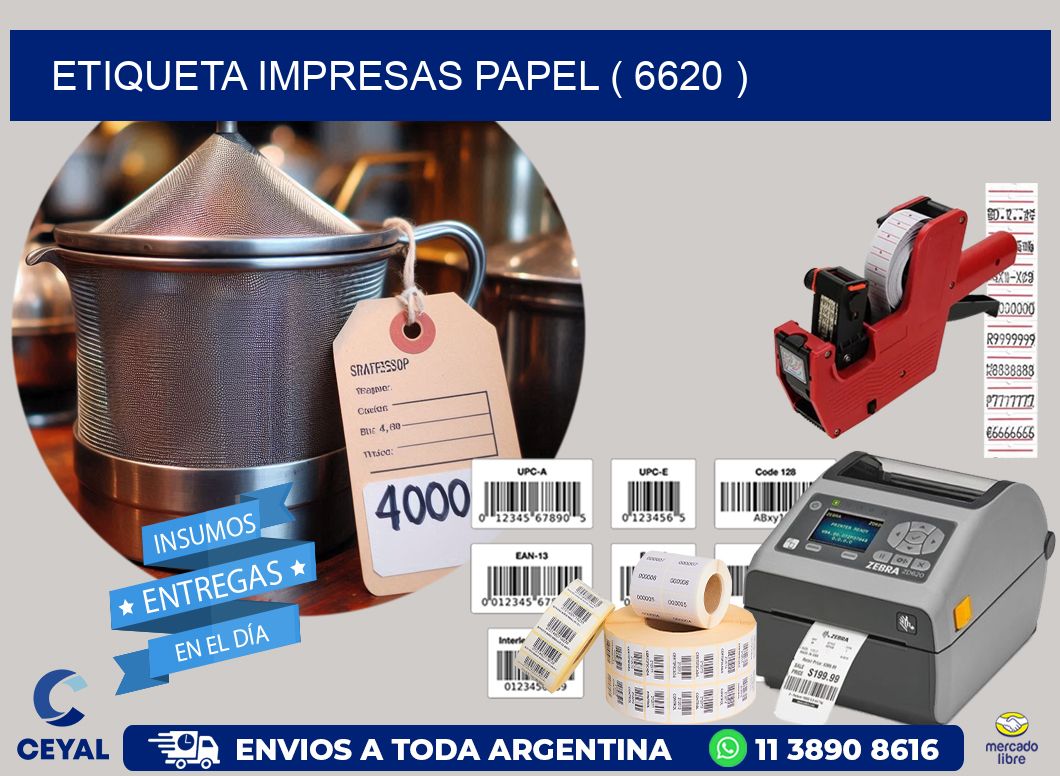 ETIQUETA IMPRESAS PAPEL ( 6620 )
