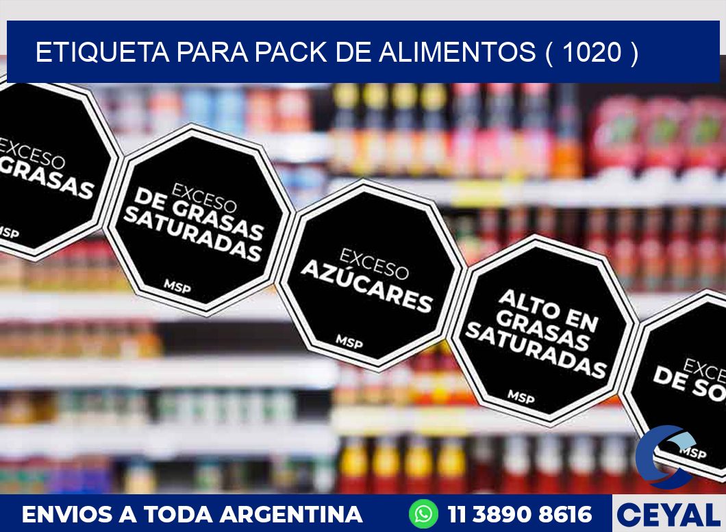 ETIQUETA PARA PACK DE ALIMENTOS ( 1020 )